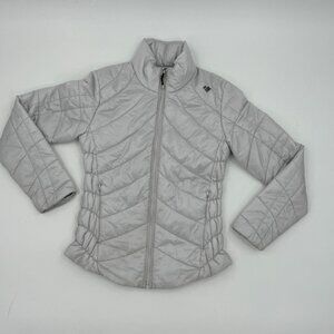 Obermeyer Girls Puffer  Jacket Size M (10-12) Light Gray